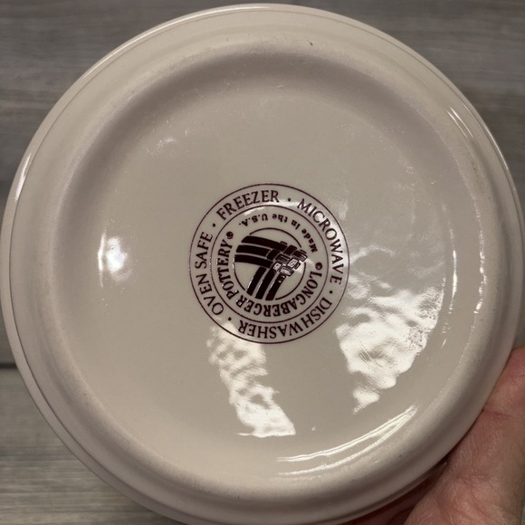 Longaberger Woven Traditions Pottery Red Stackable Bowls 6" Soup Cereal USA~(3) - Picture 5 of 5